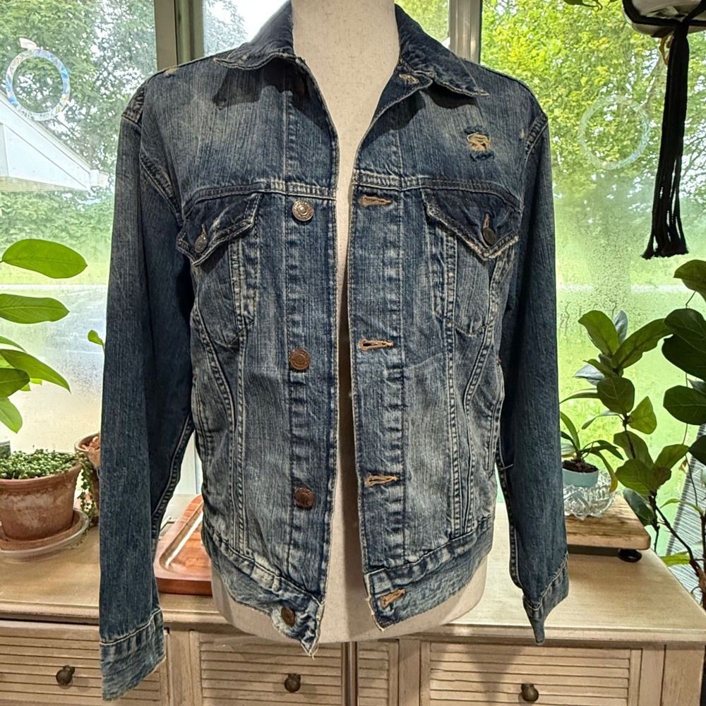 Denim & Supply Ralph Lauren Relaxed Trucker Jacket Distressed Medium Wash Medium